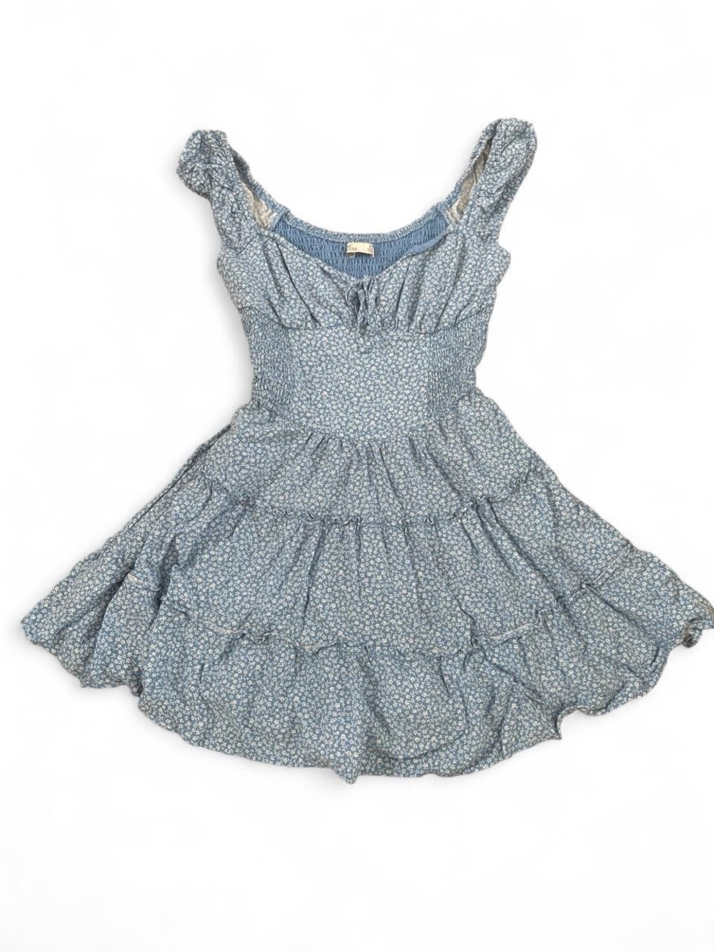 Hollister Blue Ditsy Floral Smocked Tiered Skort Dress Romper XS